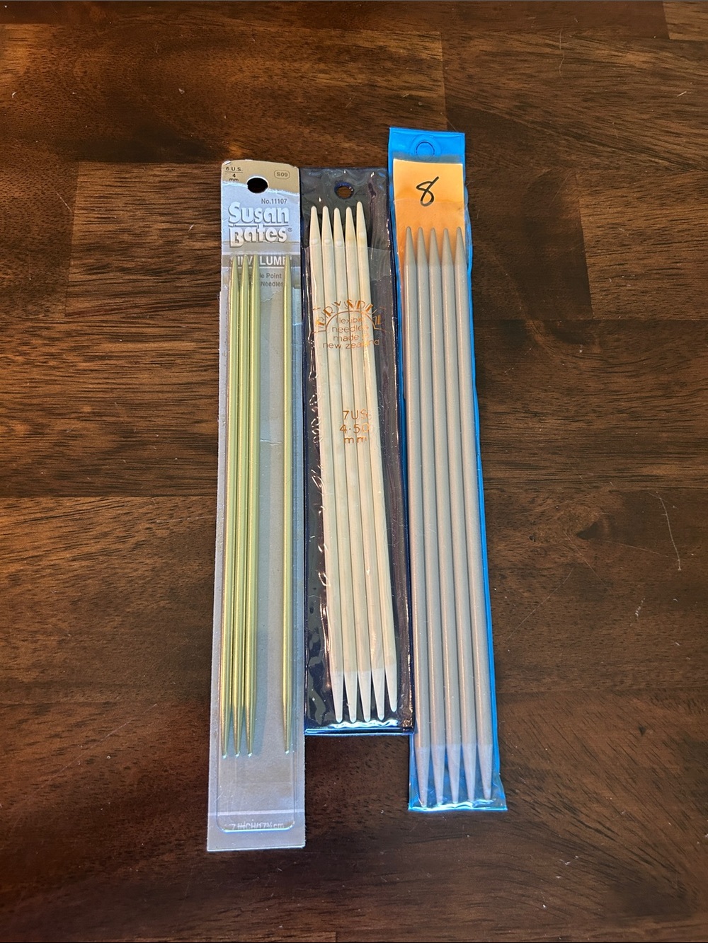 Gold Double-Pointed Knitting Needles - Gold, Natural, Silver-set of 3
